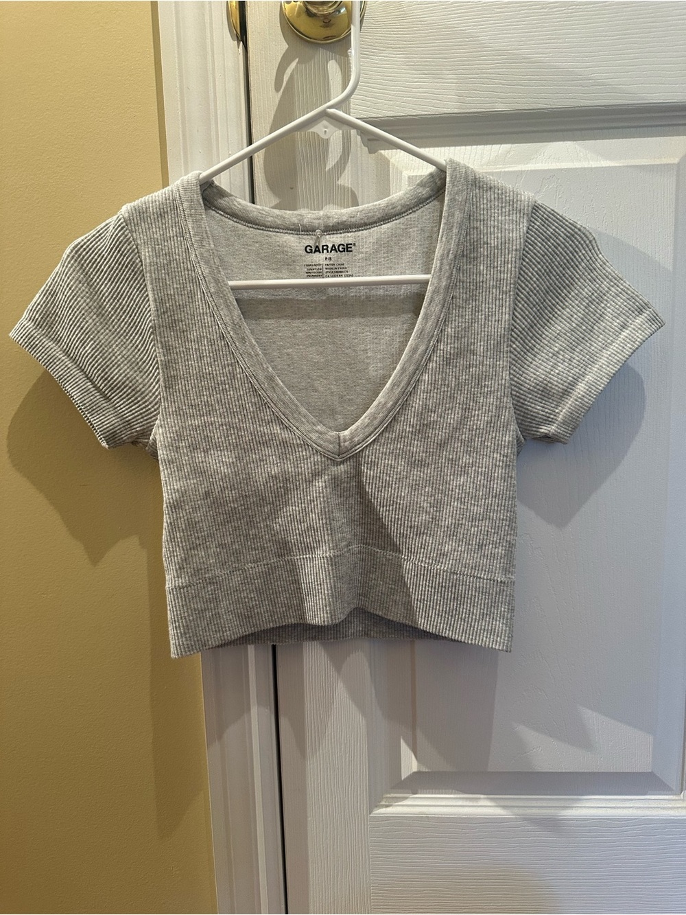 Garage Cropped Ribbed VNeck
